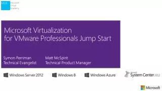 Microsoft Virtualization for VMware Professionals Jump Start