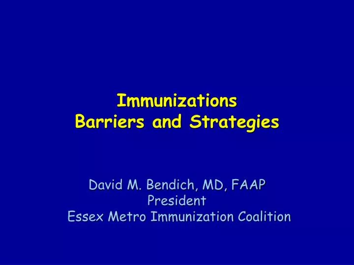 immunizations barriers and strategies
