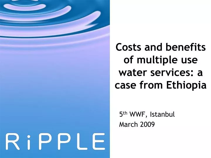 costs and benefits of multiple use water services a case from ethiopia
