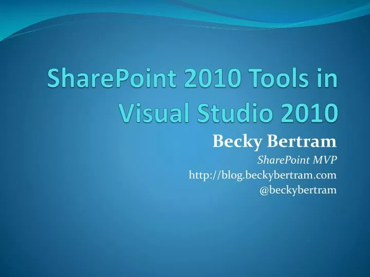 sharepoint 2010 tools in visual studio 2010