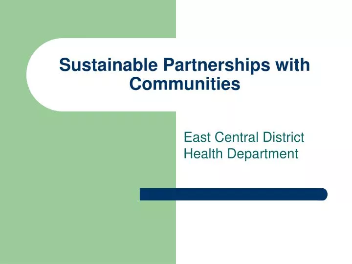 sustainable partnerships with communities