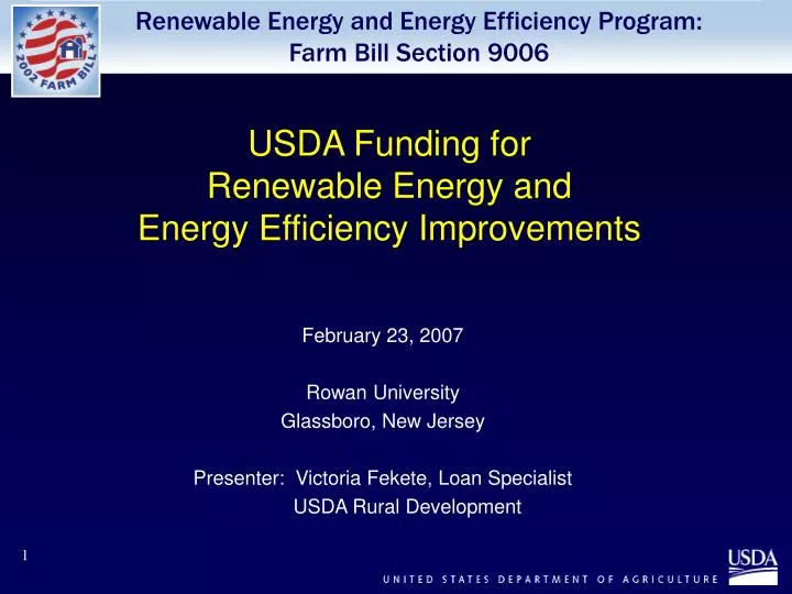 usda funding for renewable energy and energy efficiency improvements