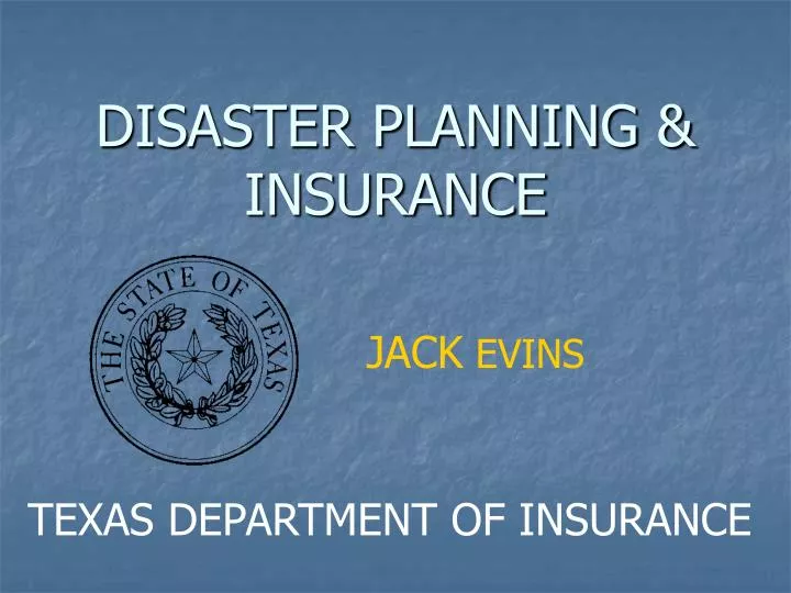 disaster planning insurance
