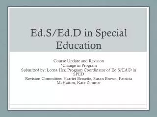 Ed.S/Ed.D in Special Education