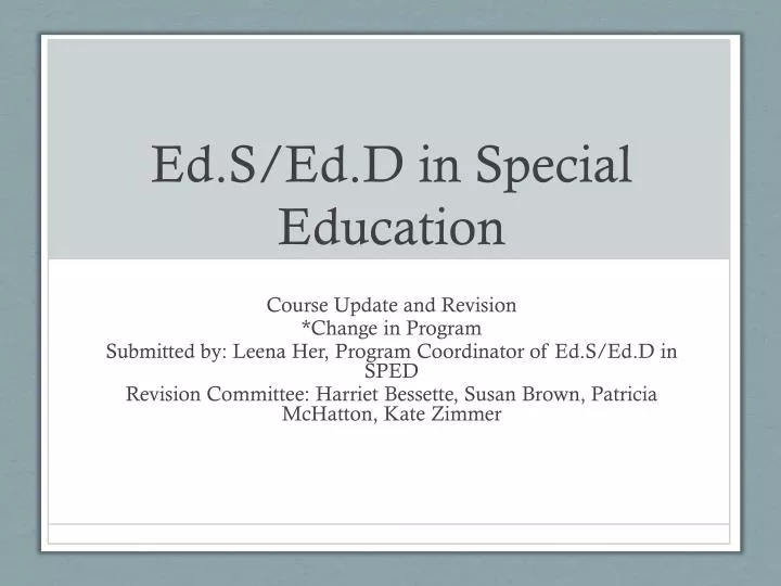ed s ed d in special education