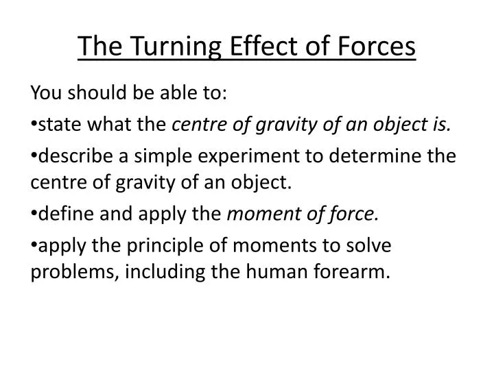 the turning effect of forces