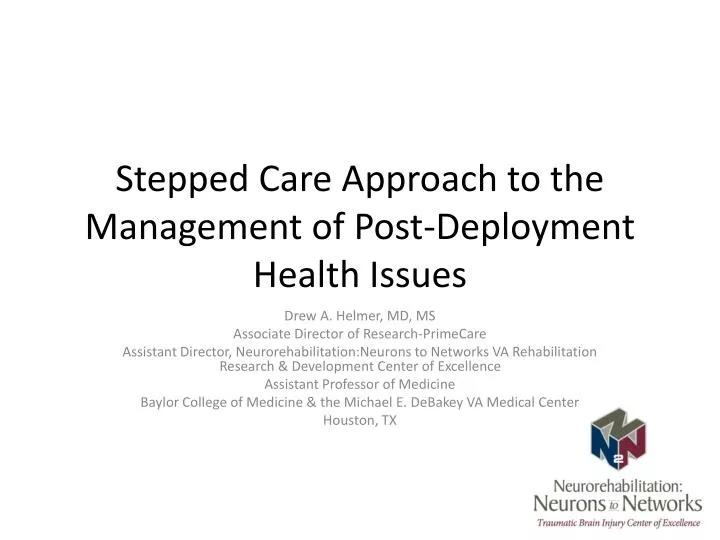 stepped care approach to the management of post deployment health issues