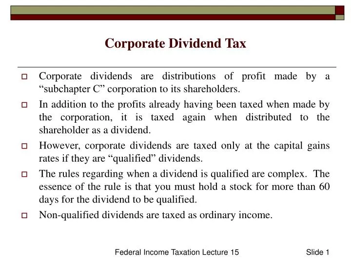 corporate dividend tax