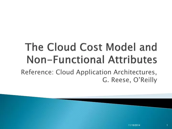 the cloud cost model and non functional a ttributes