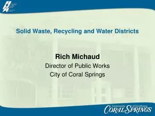 Solid Waste, Recycling and Water Districts