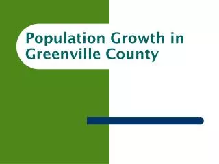 Population Growth in Greenville County