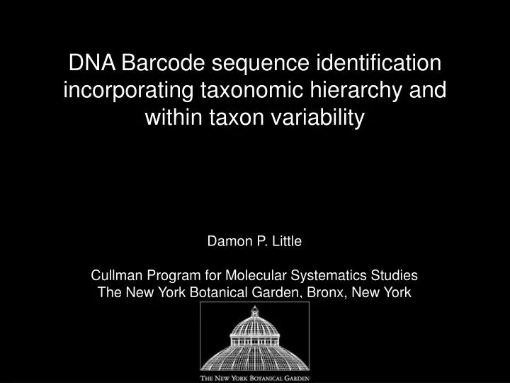 dna barcode sequence identification incorporating taxonomic hierarchy and within taxon variability
