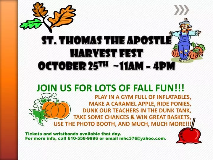 st thomas the apostle harvest fest october 25 th 11am 4pm