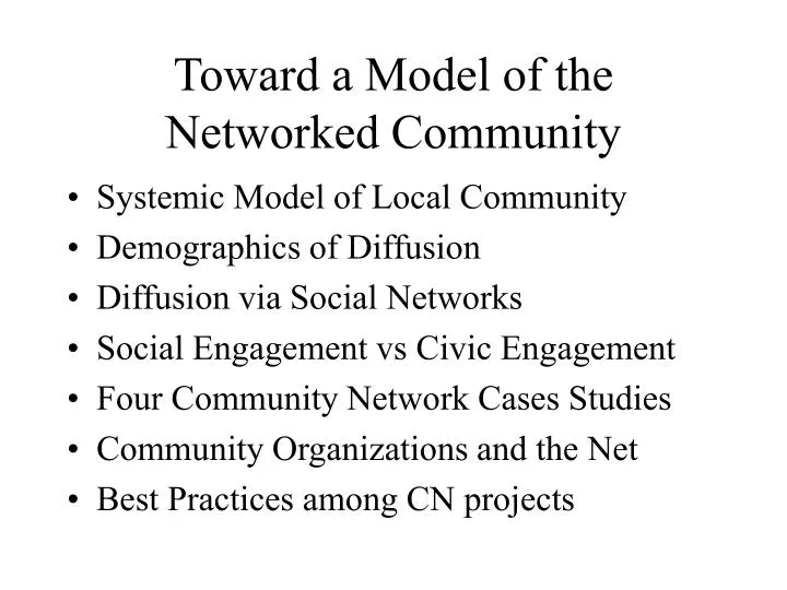 toward a model of the networked community