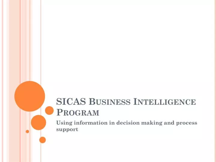 sicas business intelligence program