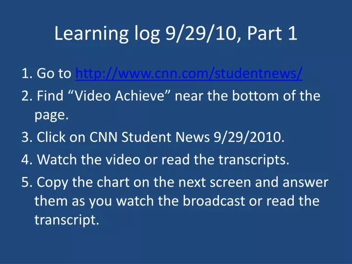 learning log 9 29 10 part 1