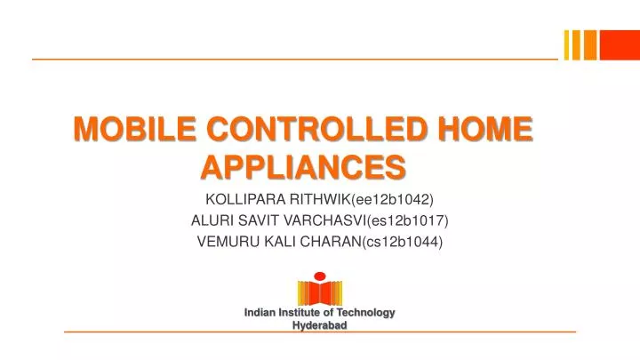 mobile controlled home appliances