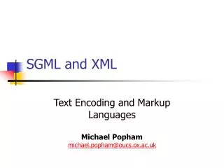 SGML and XML