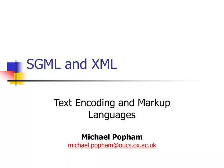sgml and xml