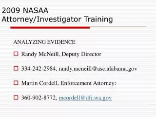 2009 NASAA Attorney/Investigator Training