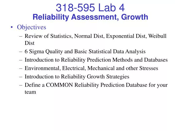 reliability assessment growth