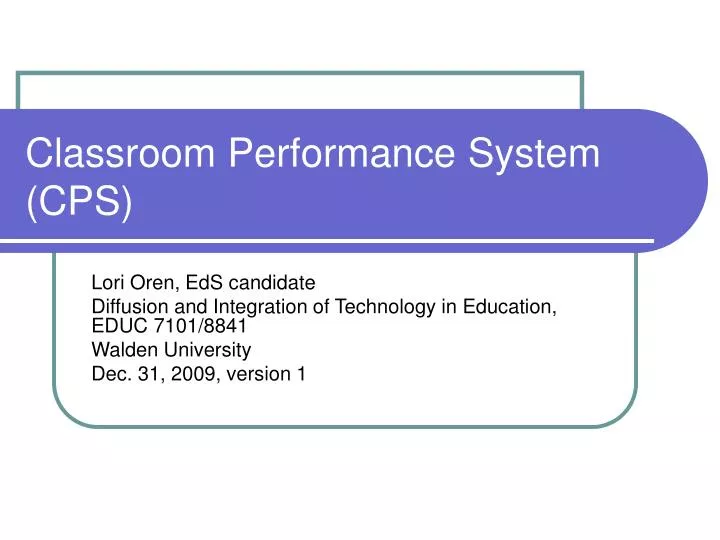 classroom performance system cps