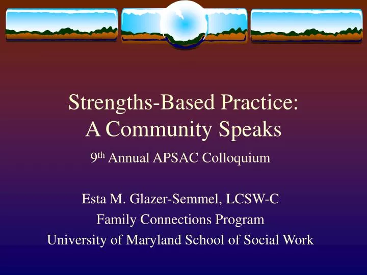 strengths based practice a community speaks