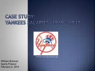 Case study: Yankees salaries 1919 - 1941
