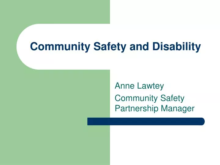 community safety and disability