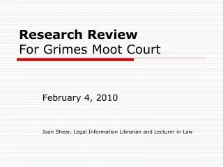 Research Review For Grimes Moot Court