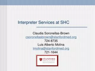 Interpreter Services at SHC