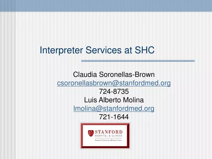 interpreter services at shc
