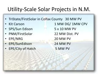 Utility-Scale Solar Projects in N.M.