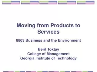 Moving from Products to Services