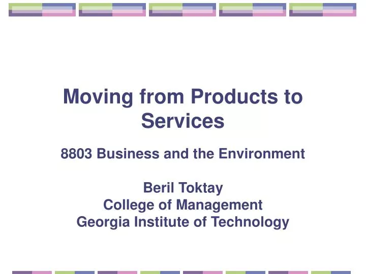 moving from products to services