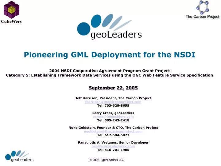pioneering gml deployment for the nsdi
