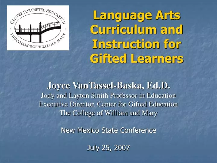 language arts curriculum and instruction for gifted learners