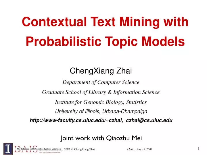 contextual text mining with probabilistic topic models