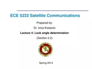 ECE 5233 Satellite Communications