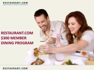 RESTAURANT.COM $300 MEMBER DINING PROGRAM