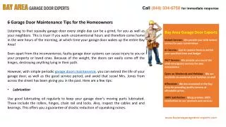 6 Garage Door Maintenance Tips for the Homeowners