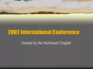 2002 International Conference