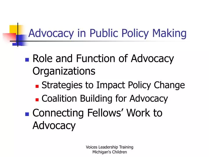 advocacy in public policy making