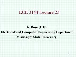 ECE 3144 Lecture 23
