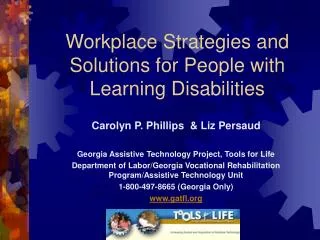 Workplace Strategies and Solutions for People with Learning Disabilities