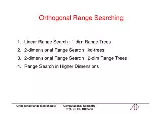 Orthogonal Range Searching