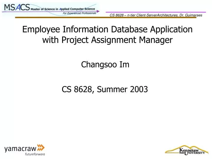 employee information database application with project assignment manager