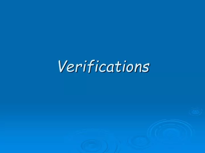 verifications