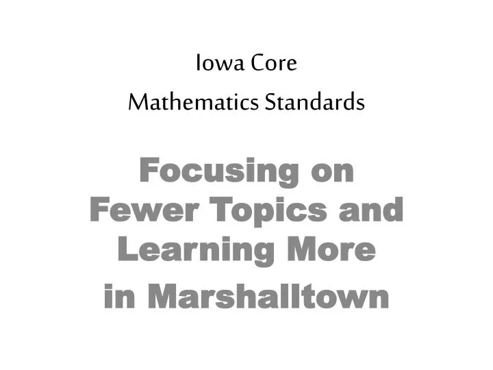 iowa core mathematics standards