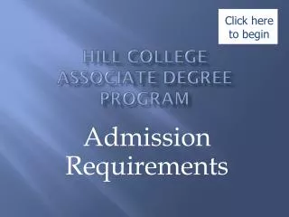 Hill College Associate Degree Program